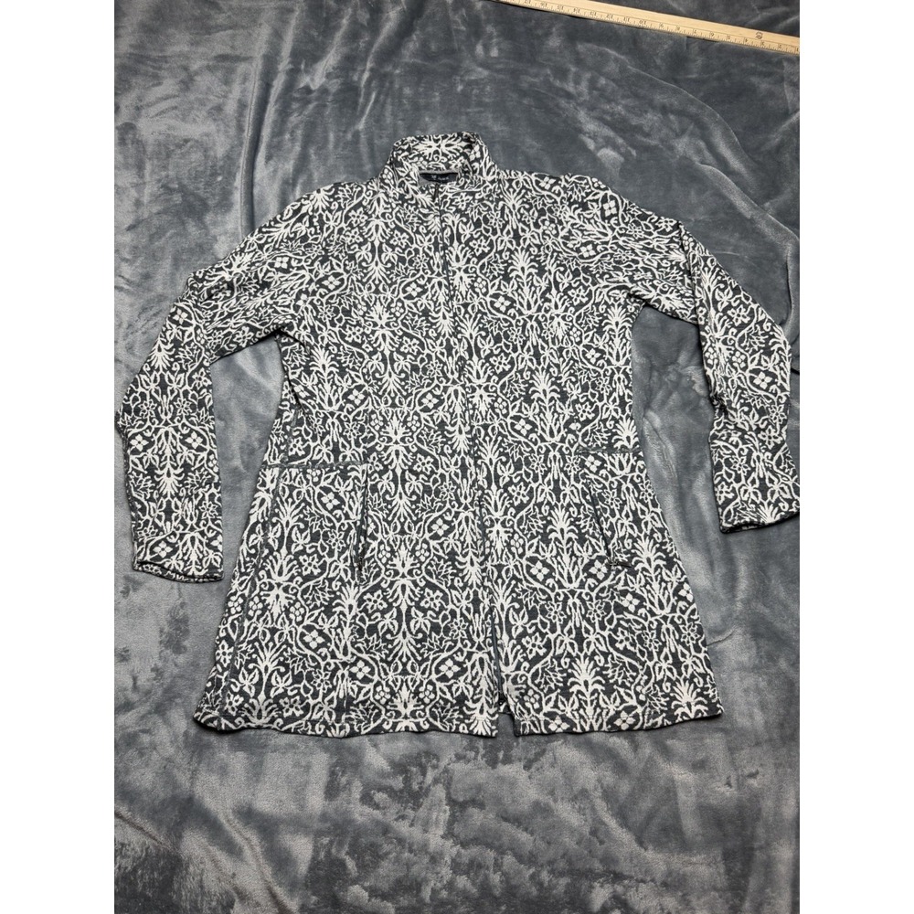 Ibex Merino Wool Patterned Full Zip Women's Sweater Jacket Large
